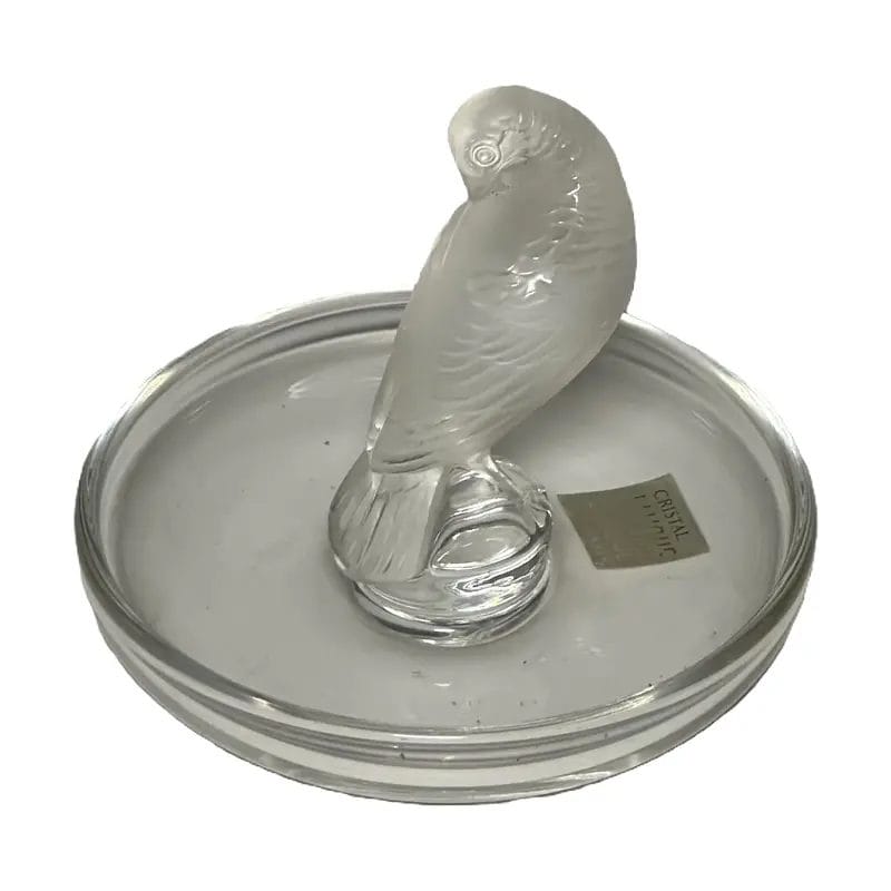 French Antique Lalique Frosted Bird Sculpture