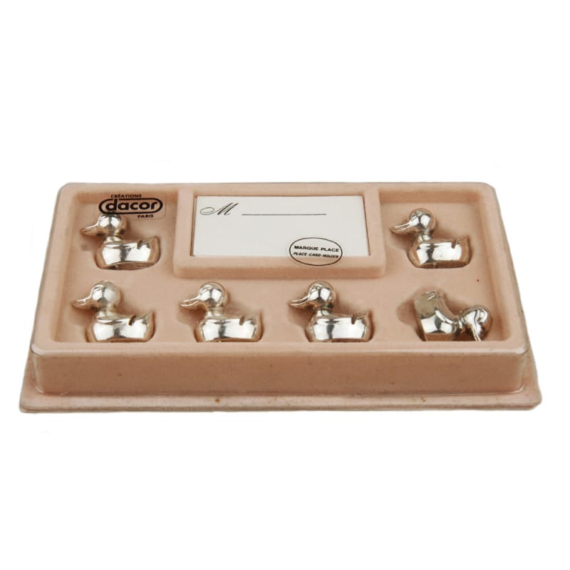 A Set Of 6 Pristine Silver Plated Vintage Duck