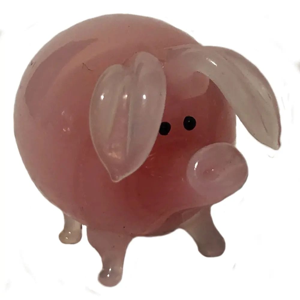 Pink Murano-Style Glass Piggy