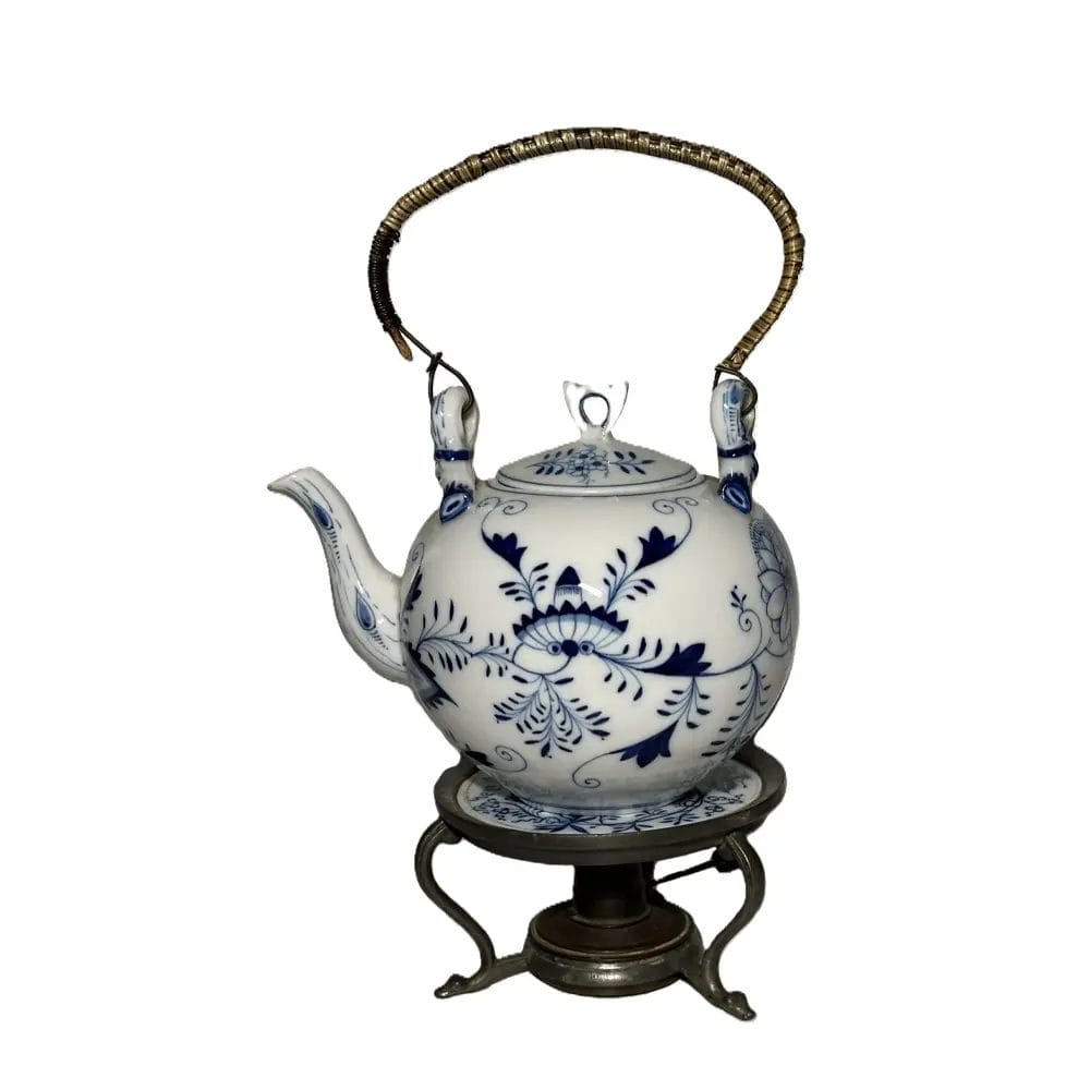 Antique German Schoenau Blue Onion Teapot